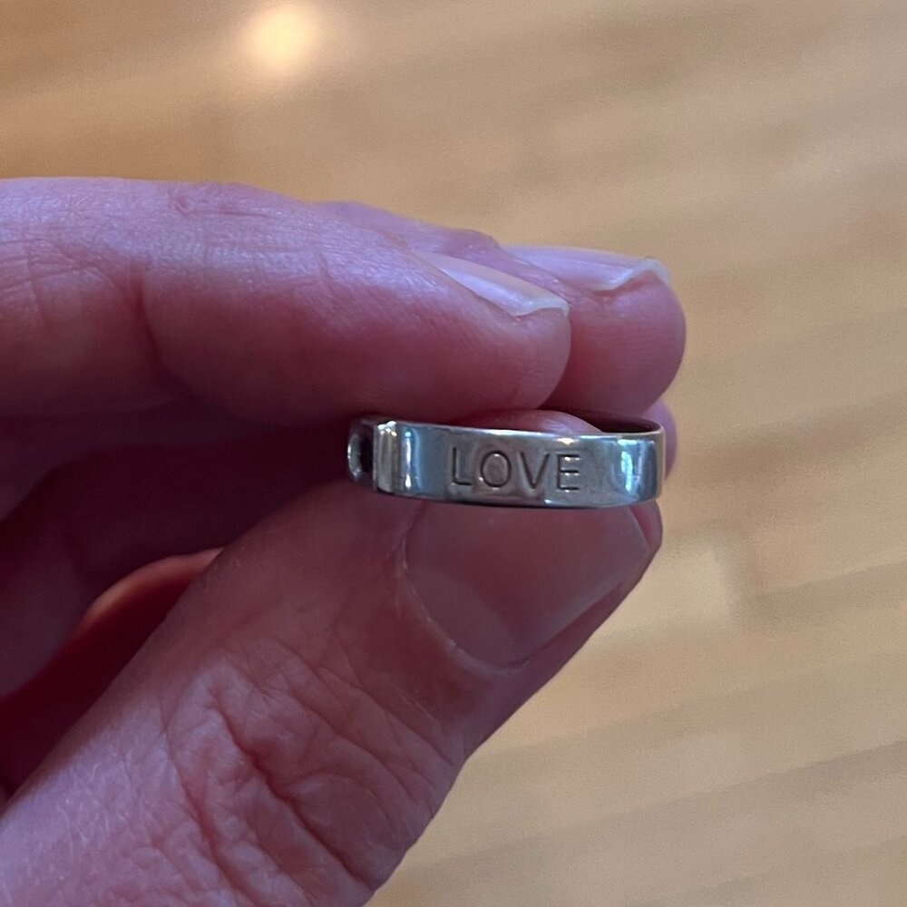 Sterling Silver Ring with inset Ruby, Size 5